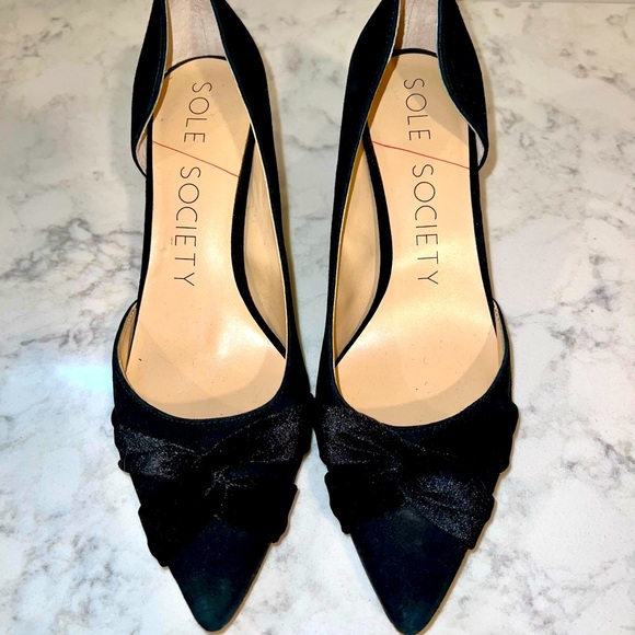 Sole Society Shoes - Sole Society black suede and velvet pumps.  Size 8 M.